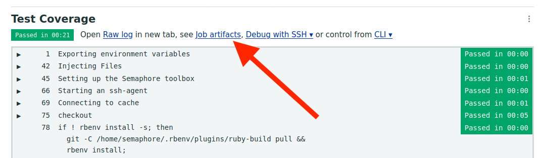 Screenshot 3-2 job artifacts above the outputs